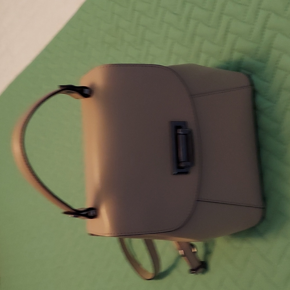 Tan leather backpack purse